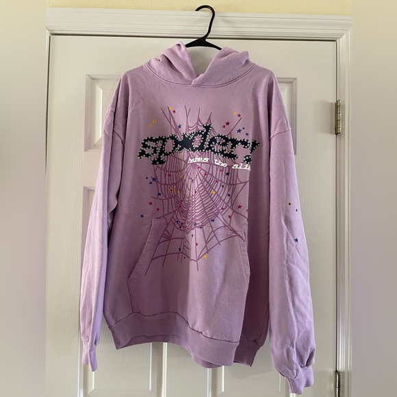 Sp5der hoodie light purple XL AUTHENTIC